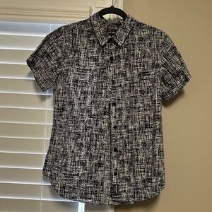 Wildfang Black and White Button Up XS
